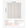 VEVOR Persianas de Panel Extensibles Ancho de 116-218 cm Paneles Recortables Alto de 243 cm Opacas Verticales para Puertas Correderas, Puertas de Patio, Separadores de Ambientes, Ventanas, Gris Claro
