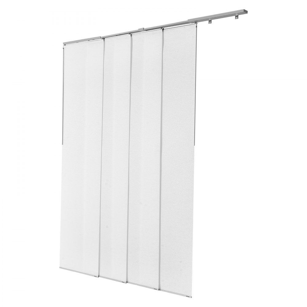 VEVOR Persianas de Panel Riel Extensible Ancho de 116-218 cm Paneles Recortables Alto de 243 cm Verticales para Puertas Correderas, Puertas de Patio, Separadores de Ambientes, Ventanas, Blanco