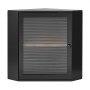 VEVOR Corner Bread Box for Kitchen Counter Bamboo Wood Container Black, for Homemade Bread, Under Cabinet, and Pantry, Double Layer Farmhouse Breadbox Bin, with Acrylic Door Panel and Air Vents