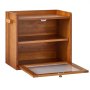 VEVOR Panera Caja para Pan, 367 x 239 x 340 mm, de Madera de Pino, 2 Niveles, con Ganchos Laterales, Ventana de Acrílico y Orificios de Ventilación, para Cocinas, Comedores, Cafeterías, Marrón
