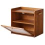 VEVOR Panera Caja para Pan, 367 x 239 x 340 mm, de Madera de Pino, 2 Niveles, con Ganchos Laterales, Ventana de Acrílico y Orificios de Ventilación, para Cocinas, Comedores, Cafeterías, Marrón