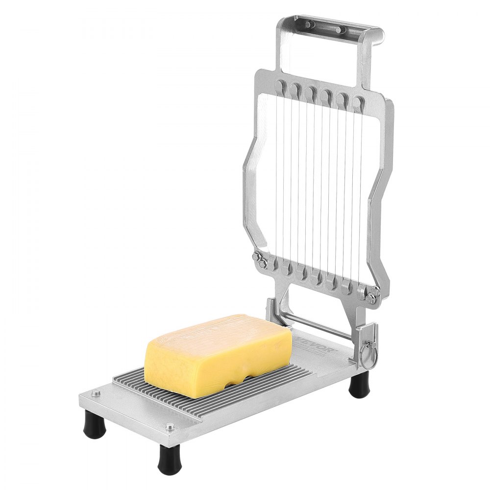 Cortador de queso VEVOR con alambre, cuchilla para cortar mantequilla y queso de 0,39" y 0,78", alambre para cortar queso desmontable, cortador de queso comercial de aleación de aluminio con alambre de acero inoxidable 316, para cocina