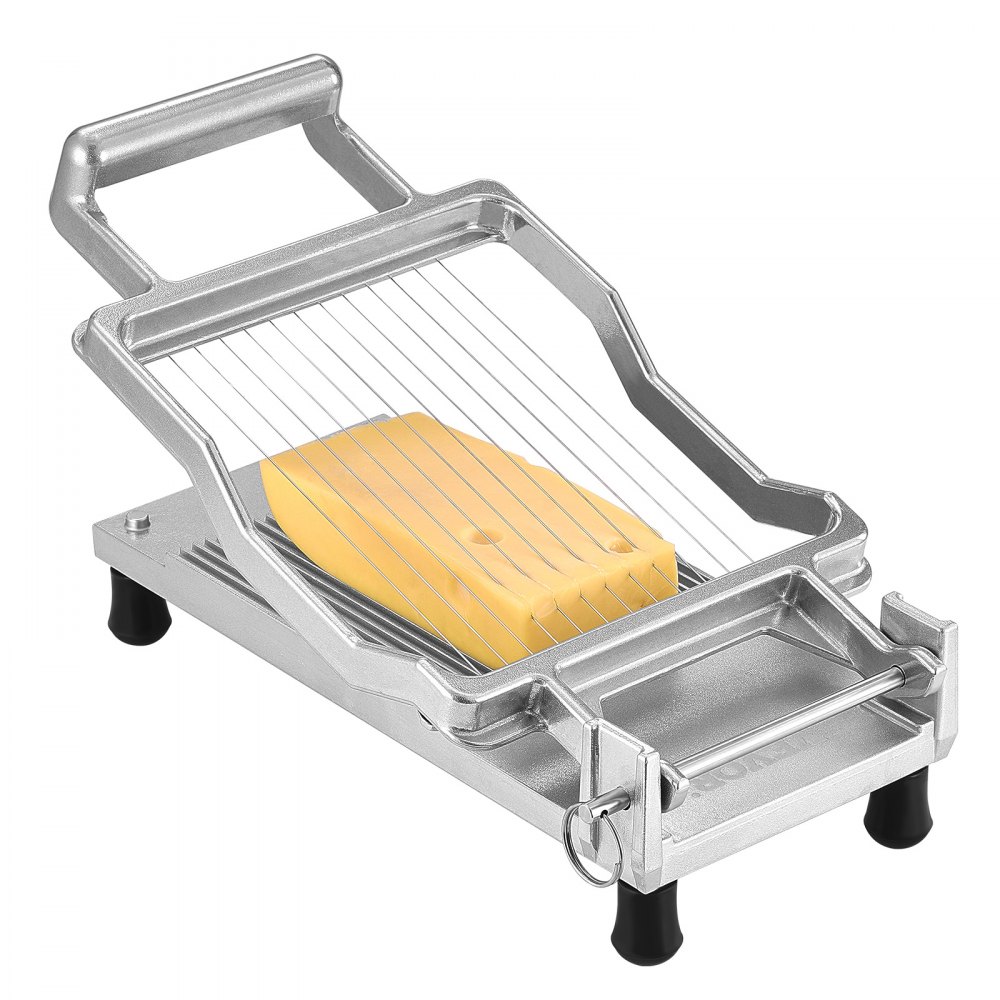 Cortador de queso VEVOR con alambre, cuchilla para cortar mantequilla y queso de 0,39" y 0,78", alambre para cortar queso desmontable, cortador de queso comercial de aleación de aluminio con alambre de acero inoxidable 316, para cocina