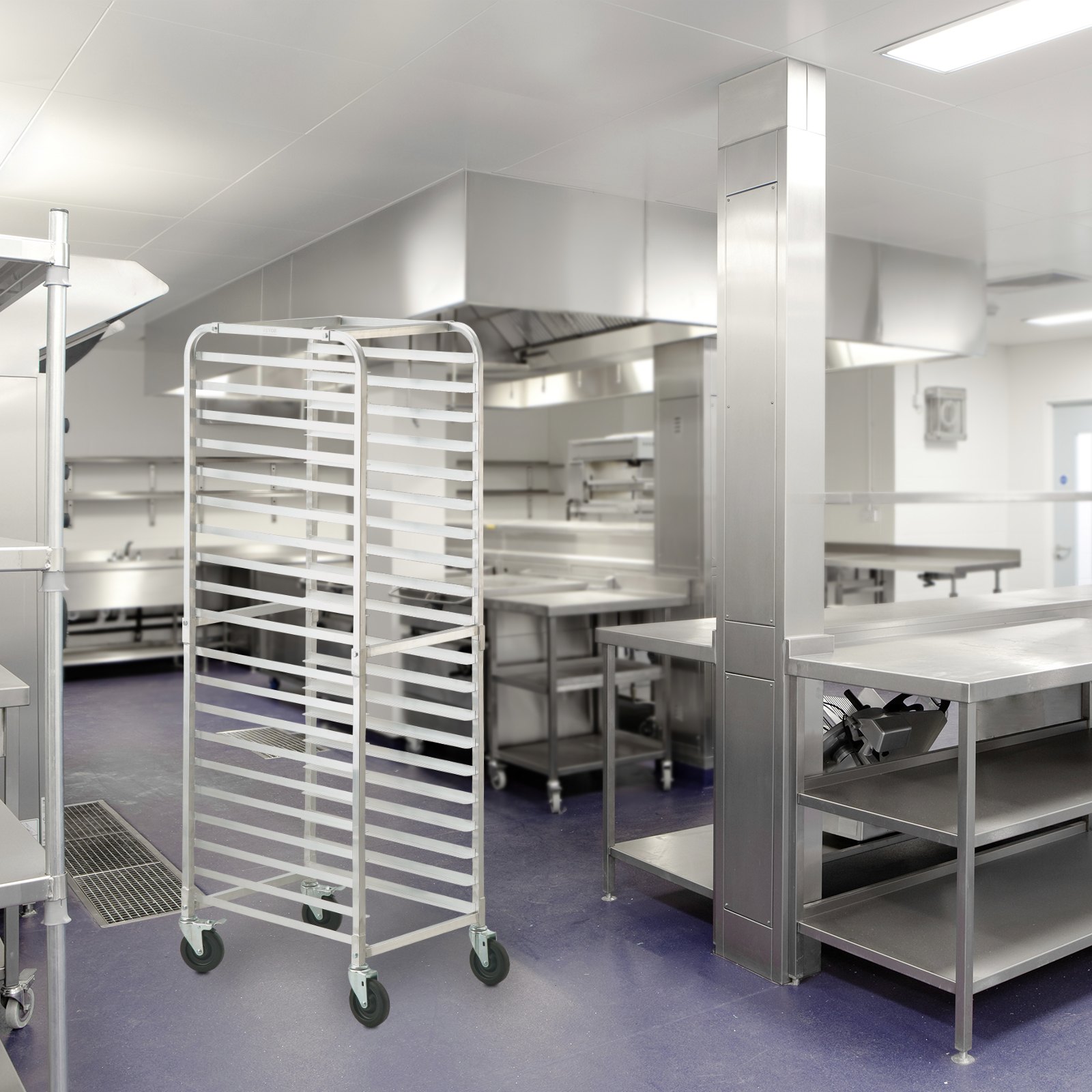 VEVOR Carrito comercial con bandeja para pan estantes de aluminio para panadería