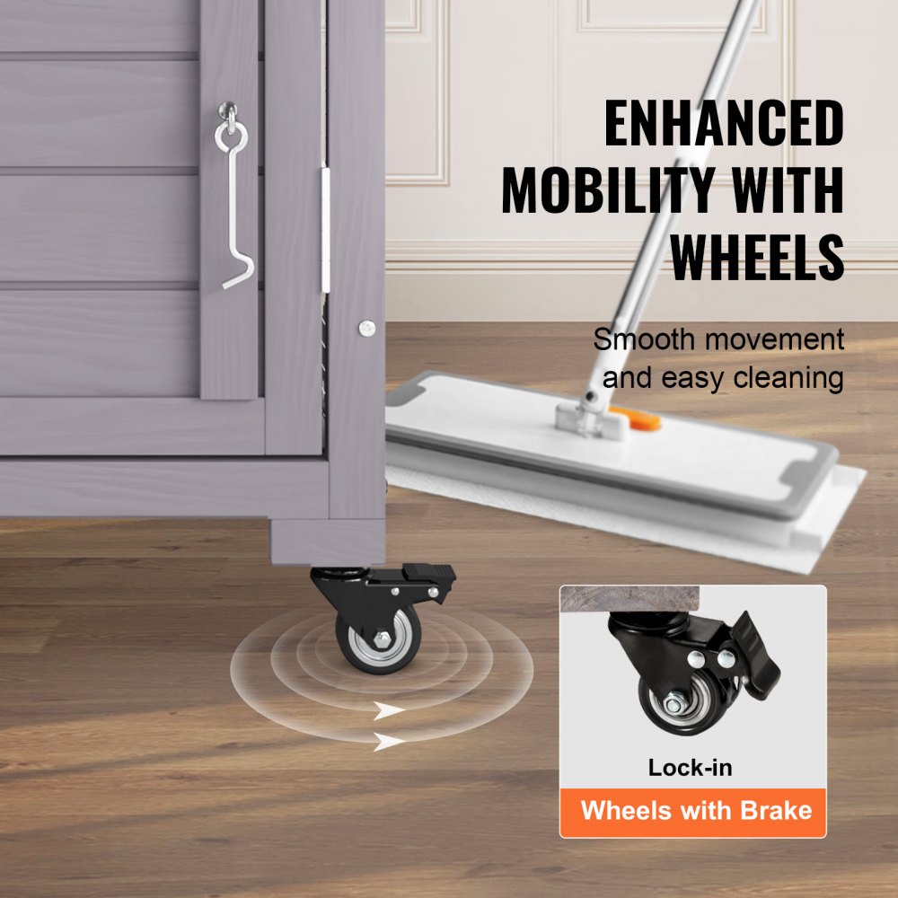 VEVOR Jaula para Gatos Jaula de 3 Niveles con Ruedas Bloqueables Recinto para Gatos Giratorio de 360° 760x865x1630 mm con Caja de Descanso para 1-2 Gatos Animales Pequeños Conejos, Interior y Exterior