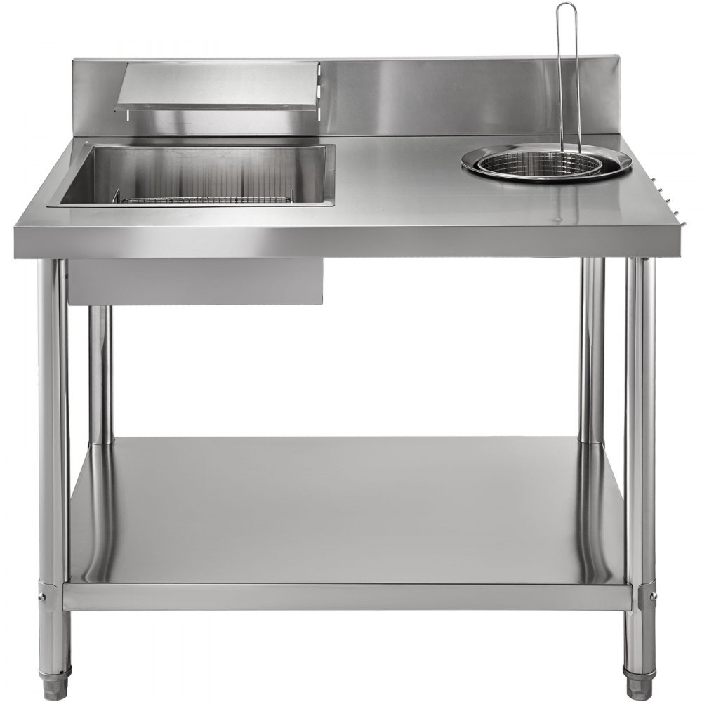 Mesa De Freidora Acero Inoxidable Fácil De Limpiar Restaurantes Duradero