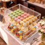 VEVOR Bakery Display Case, 4-Tier Commercial Countertop Pastry Display Case, Clear Acrylic Bread Box for Kitchen, Party Cake Cabinet with Magnetic Rear Door for Cookie Dessert Donut, 530x435x415 mm