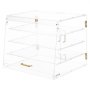 VEVOR Bakery Display Case, 4-Tier Commercial Countertop Pastry Display Case, Clear Acrylic Bread Box for Kitchen, Party Cake Cabinet with Magnetic Rear Door for Cookie Dessert Donut, 530x435x415 mm