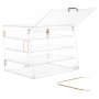 VEVOR Bakery Display Case, 4-Tier Commercial Countertop Pastry Display Case, Clear Acrylic Bread Box for Kitchen, Party Cake Cabinet with Magnetic Rear Door for Cookie Dessert Donut, 530x435x415 mm