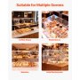 VEVOR Vitrina de Exhibición de Panadería 2 Niveles, Vitrina de Acrílica Transparente para Panadería 55,8 x 35,5 x 35,5 cm, con Puerta Trasera y Delantera, Escaparate para Galletas, Postres, Donas
