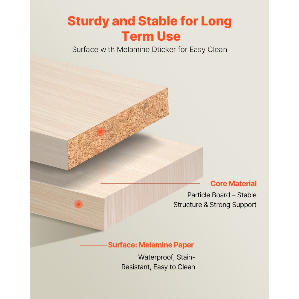 VEVOR Perchero con 2 Cajones, Perchero de Madera Ajustable, Organizador de Armario con 5 Barras Extensibles de 46-81 cm, Carga 362,7 kg, Aglomerado y MDF, para Vestidores, 1520 x 400 x 1855 mm