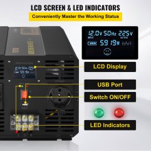 VEVOR Inversor de Corriente Inversor de Onda Sinusoidal Modificada 6000 W