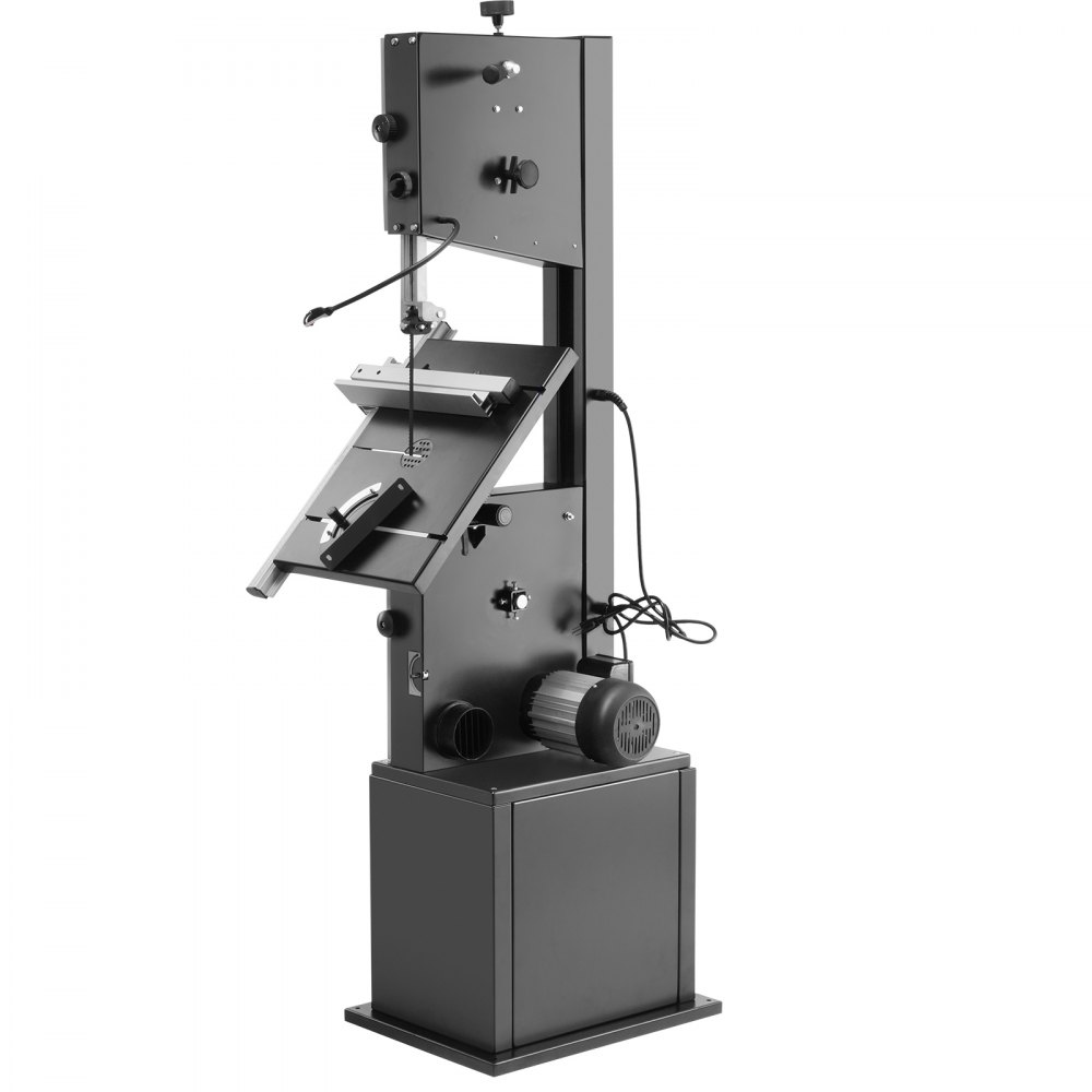 Sierra de cinta VEVOR, 13,39 pulgadas, 440-846 RPM, sierra de cinta de mesa de funcionamiento continuo, motor de 1100 W y 1-1/2 HP, altura de corte de 13'', longitud de hoja de sierra de 109,45'', con guía y calibre de ingletes, para carpintería y aluminio