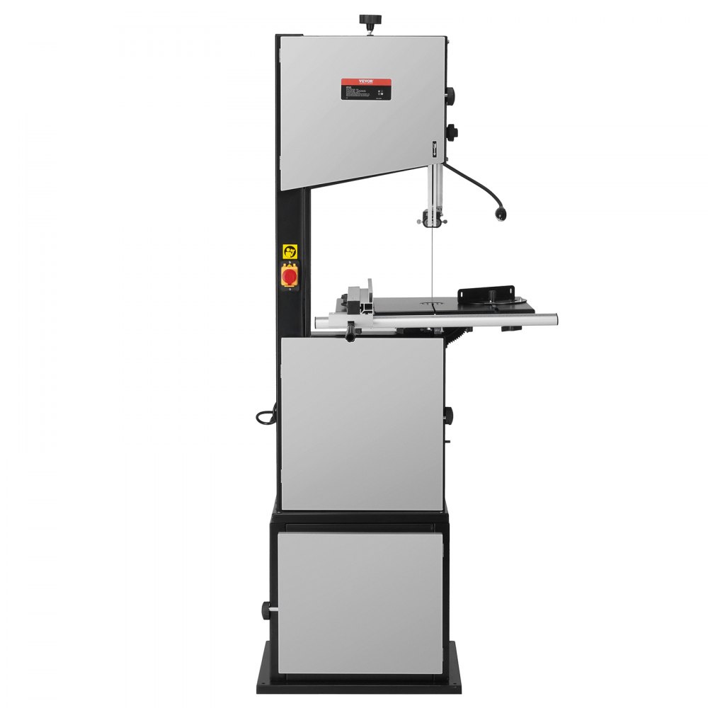 Sierra de cinta VEVOR, 13,39 pulgadas, 440-846 RPM, sierra de cinta de mesa de funcionamiento continuo, motor de 1100 W y 1-1/2 HP, altura de corte de 13'', longitud de hoja de sierra de 109,45'', con guía y calibre de ingletes, para carpintería y aluminio