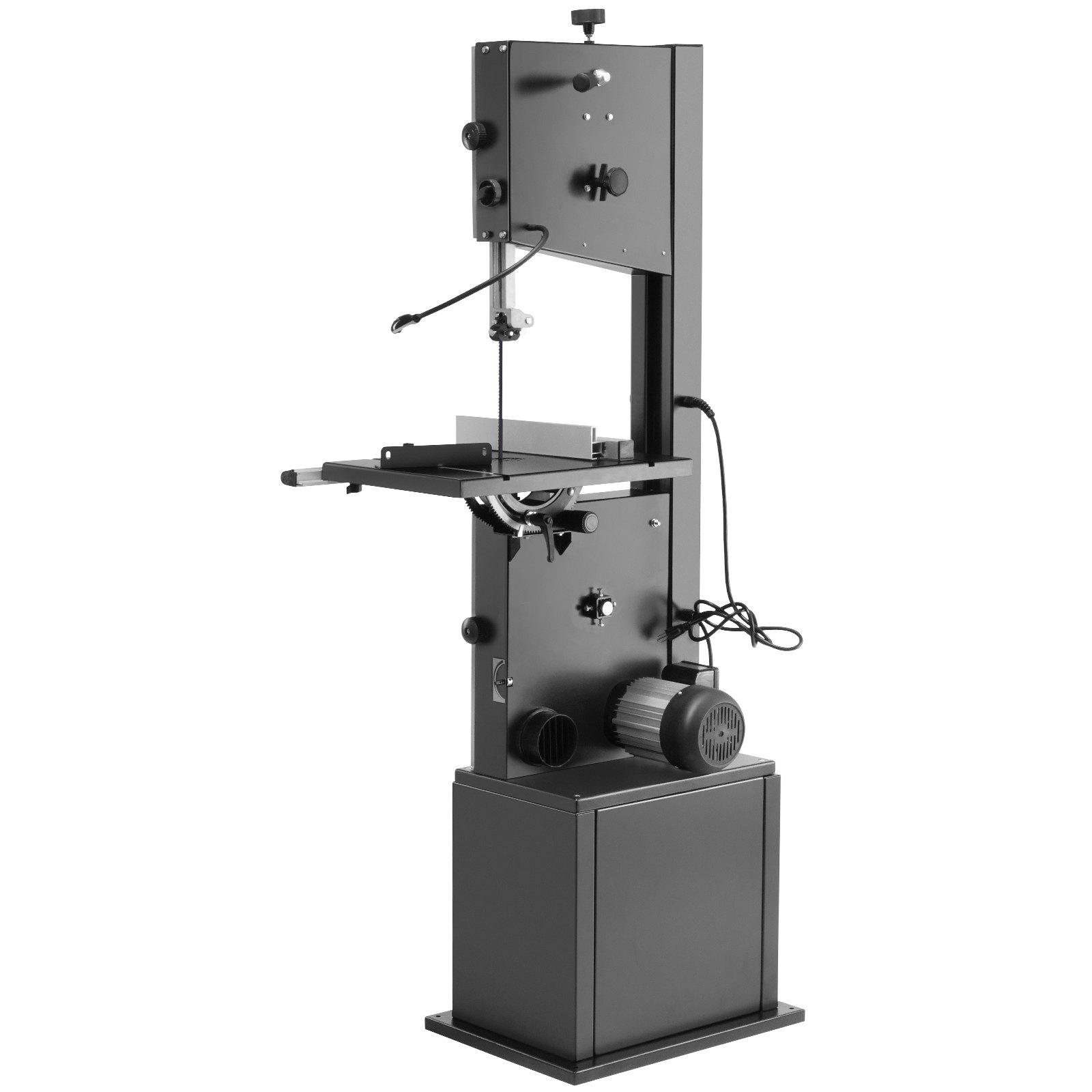 Sierra de cinta VEVOR, 13,39 pulgadas, 440-846 RPM, sierra de cinta de mesa de funcionamiento continuo, motor de 1100 W y 1-1/2 HP, altura de corte de 13'', longitud de hoja de sierra de 109,45'', con guía y calibre de ingletes, para carpintería y aluminio