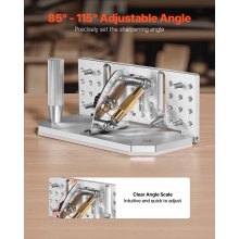VEVOR Plantilla de Cuchillo para Amoladora de Banda Ángulo Ajustable de 85°-115° con 2 Asas Localizador de Afilador Largo de 195 mm para Lijadoras de Banda, Amoladoras de Banco, Máquinas de Afilar
