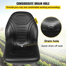 VEVOR Carretilla Elevadora Asiento de Tractor Respaldo Agujeros de Drenaje 2 PCS