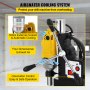 VEVOR Taladro Magnético, 1100 W Taladro de Núcleo Magnético, 40mm Taladro Magnético de Columna, 12000 N Taladro Electromagnético, 670 RPM con Agarre Ergonómico, Sistema de Perforación Electromagnética
