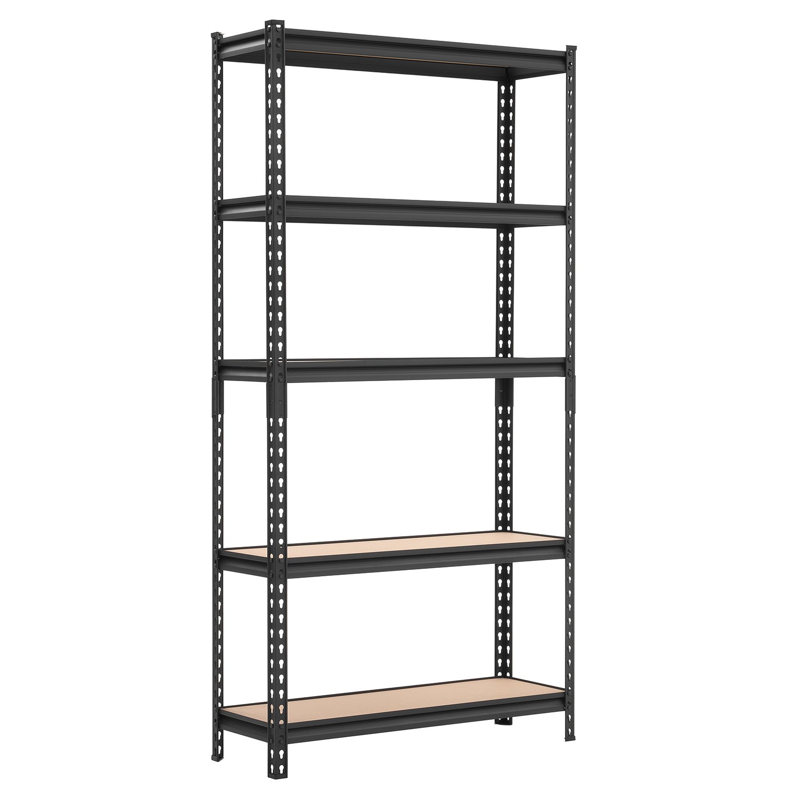 VEVOR Estantería Almacenaje Metálica de 5 Niveles 923 x 309 x 1813 mm, Estantería Multiusos Altura Ajustable, Capacidad 1360 kg en Total con Estructura de Acero para Garaje Sótano Trastero Dormitorio