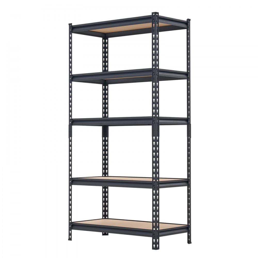 VEVOR Estantería Almacenaje Metálica de 5 Niveles 822 x 415 x 1594 mm, Estantería Multiusos Altura Ajustable, Capacidad de 907 kg en Total con Estructura de Acero para Trastero Garaje Cocina Baño