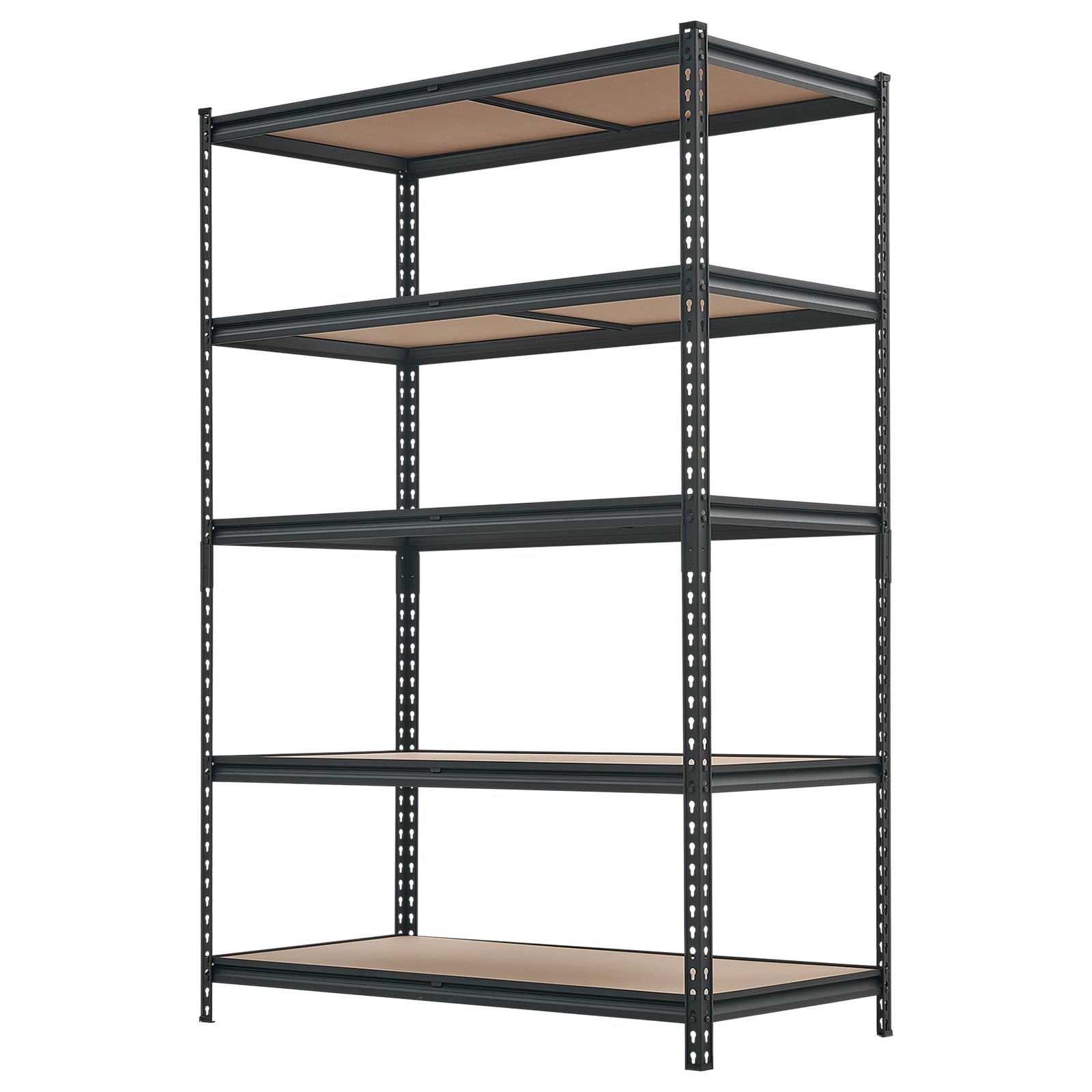 VEVOR Estantería Almacenaje Metálica de 5 Niveles 1228 x 619 x 1813 mm, Estantería Multiusos Altura Ajustable, Capacidad 1360,8 kg en Total con Estructura de Acero para Cocina Baño Trastero Garaje