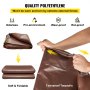 VEVOR Lona Impermeable de Polietileno Lona de Protección con Ojales 3,7 x 7,65 m Lona Resistente Espesor de 0,4 mm Lona Cubierta Protectora Marrón Resistente al Agua y al Desgaste para Camping Jardín