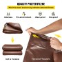 VEVOR Lona Impermeable de Polietileno Lona de Protección con Ojales 5,4 x 7,3 m Lona Resistente Espesor de 0,4 mm Lona Cubierta Protectora Marrón Resistente al Agua y al Desgaste para Camping Jardín