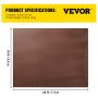 VEVOR Lona Impermeable de Polietileno Lona de Protección con Ojales 5,4 x 7,3 m Lona Resistente Espesor de 0,4 mm Lona Cubierta Protectora Marrón Resistente al Agua y al Desgaste para Camping Jardín