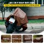 VEVOR Lona Impermeable de Polietileno Lona de Protección con Ojales 9 x 9 m Lona Resistente Espesor de 0,4 mm Lona Cubierta Protectora de Marrón Resistente al Agua y al Desgaste para Camping Jardín