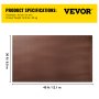 VEVOR Lona Impermeable de Polietileno Lona de Protección con Ojales 9 x 12,1 m Lona Resistente Espesor de 0,4 mm Lona Cubierta Protectora Marrón Resistente al Agua y al Desgaste para Camping Jardín