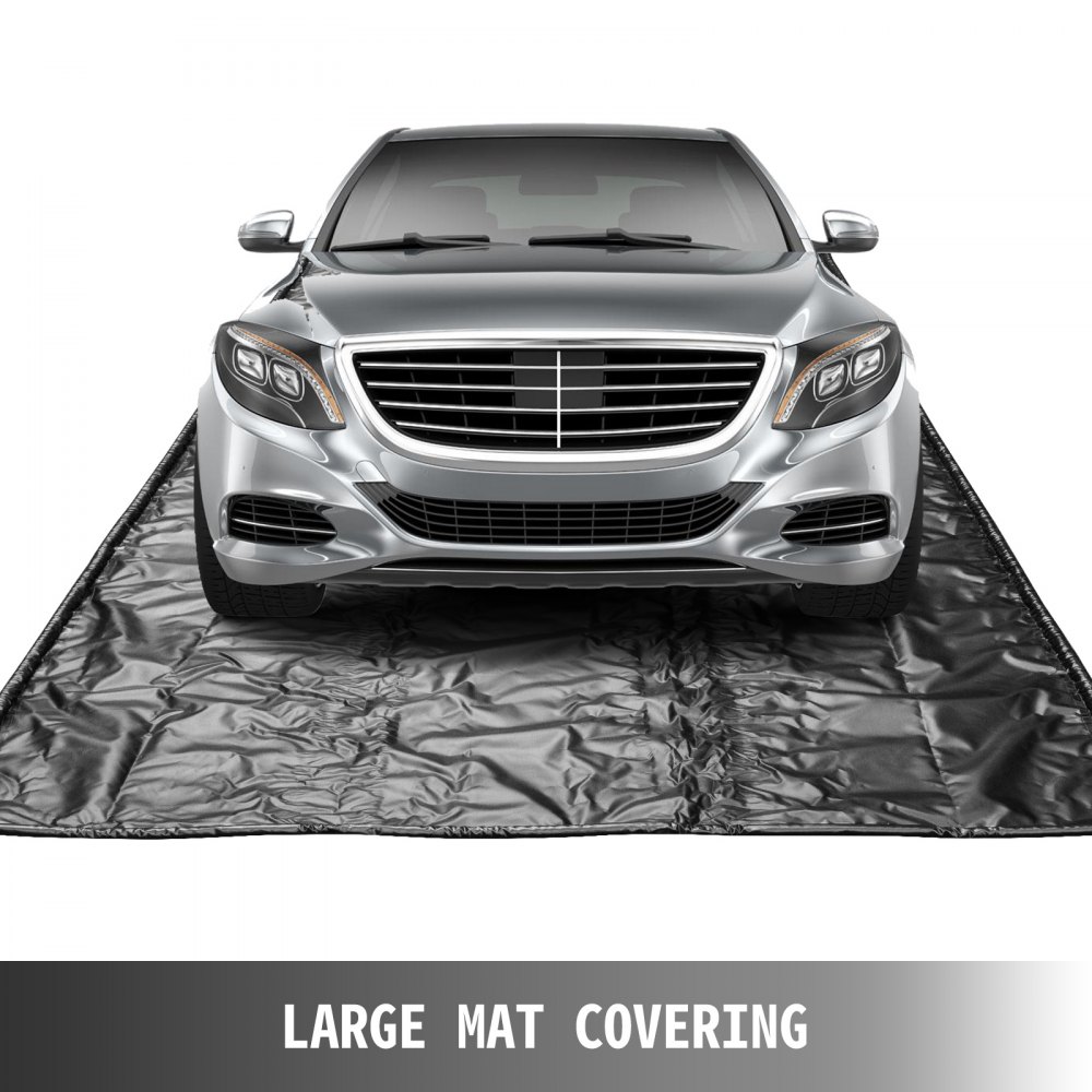 VEVOR Estera del Piso del Garaje 2,35 x 5,5 m, Revestimiento de Poliéster para Suelo de Garaje, Alfombrillas Antideslizantes de PVC Negras para Camiones o Garaje Protector Suelo Estera Antideslizante