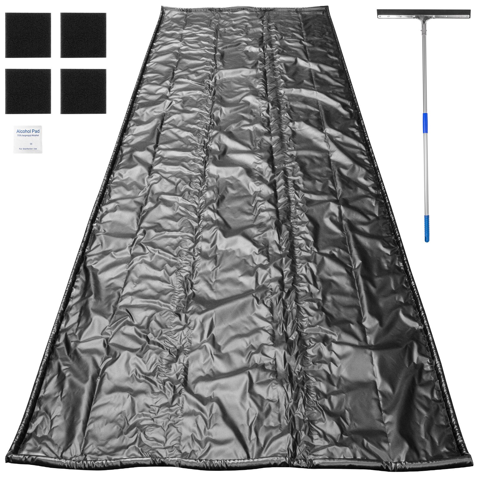 VEVOR Estera del Piso del Garaje 2,75 x 6,7 m, Revestimiento de Poliéster para Suelo de Garaje, Alfombrillas Antideslizantes de PVC Negras para Camiones o Garaje Protector Suelo Estera Antideslizante