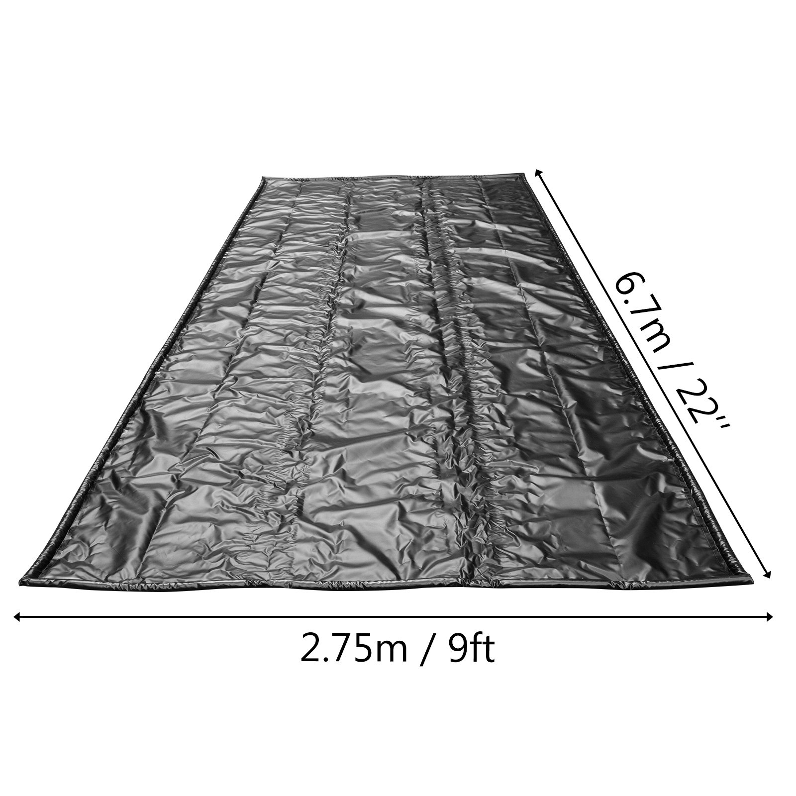 VEVOR Estera del Piso del Garaje 2,75 x 6,7 m, Revestimiento de Poliéster para Suelo de Garaje, Alfombrillas Antideslizantes de PVC Negras para Camiones o Garaje Protector Suelo Estera Antideslizante