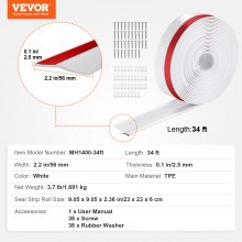 VEVOR 10,36m Tiras de Sellado de Puertas de Garaje Superiores y Laterales Blanco