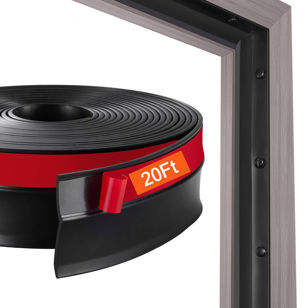VEVOR sealing strips for top and sides, 6.09 m universal replacement sealing strips made of soft and hard composite material, weatherproof TPE seals with self-adhesive backing