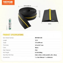 VEVOR Tira de Sellado para Umbral de Puerta de Garaje 3,66 m Impermeable, PVC