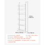 VEVOR Pantry Organizer Over-the-Door Storage, 6-Tier Hanging Spice Racks Made of Steel, Adjustable Wall-Mounted Storage Shelves, for Home Kitchen Bathroom, White