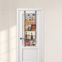 VEVOR Estante de Almacenamiento para Puerta 6 Niveles 42 x 18 x 133 cm, Negro