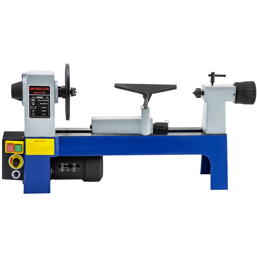 VEVOR Torno para Madera MC330 Velocidad Variable 3200rpm Banco de Torneado