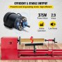 VEVOR Torno para Madera 375 W Torno de Madera Profesional 220V 60Hz Torno para Madera con Variador de Velocidad Color Rojo con Llaves y Cinceles