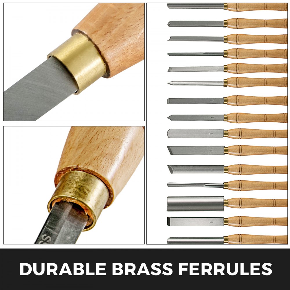Cinceles Y Gubias De Torno De Madera X16 Acero Hss Para Tornear Madera Con Mango