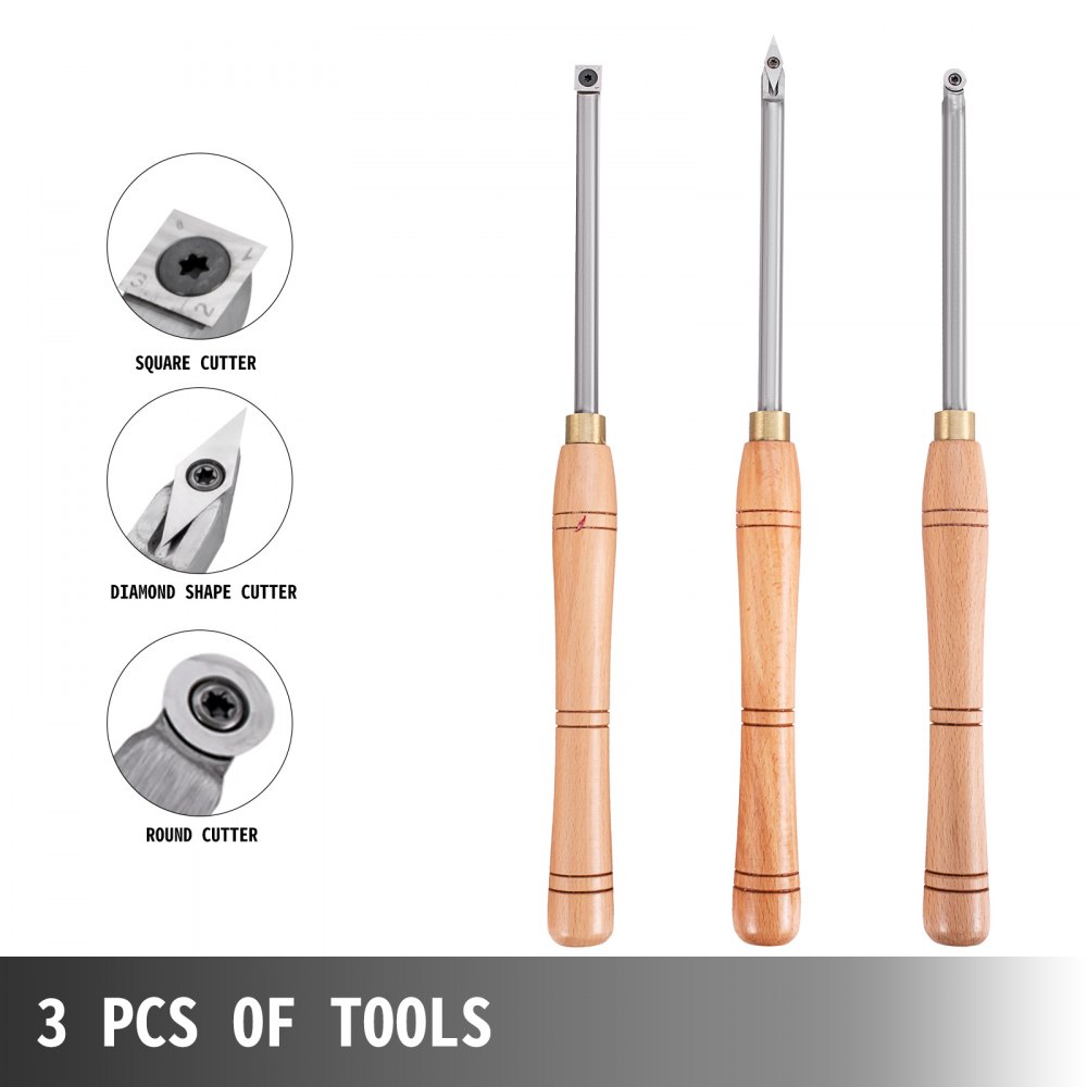 Gubias Para Tallar Madera 3 Pcs Manija De Madera De Haya, Cinceles De Torneado