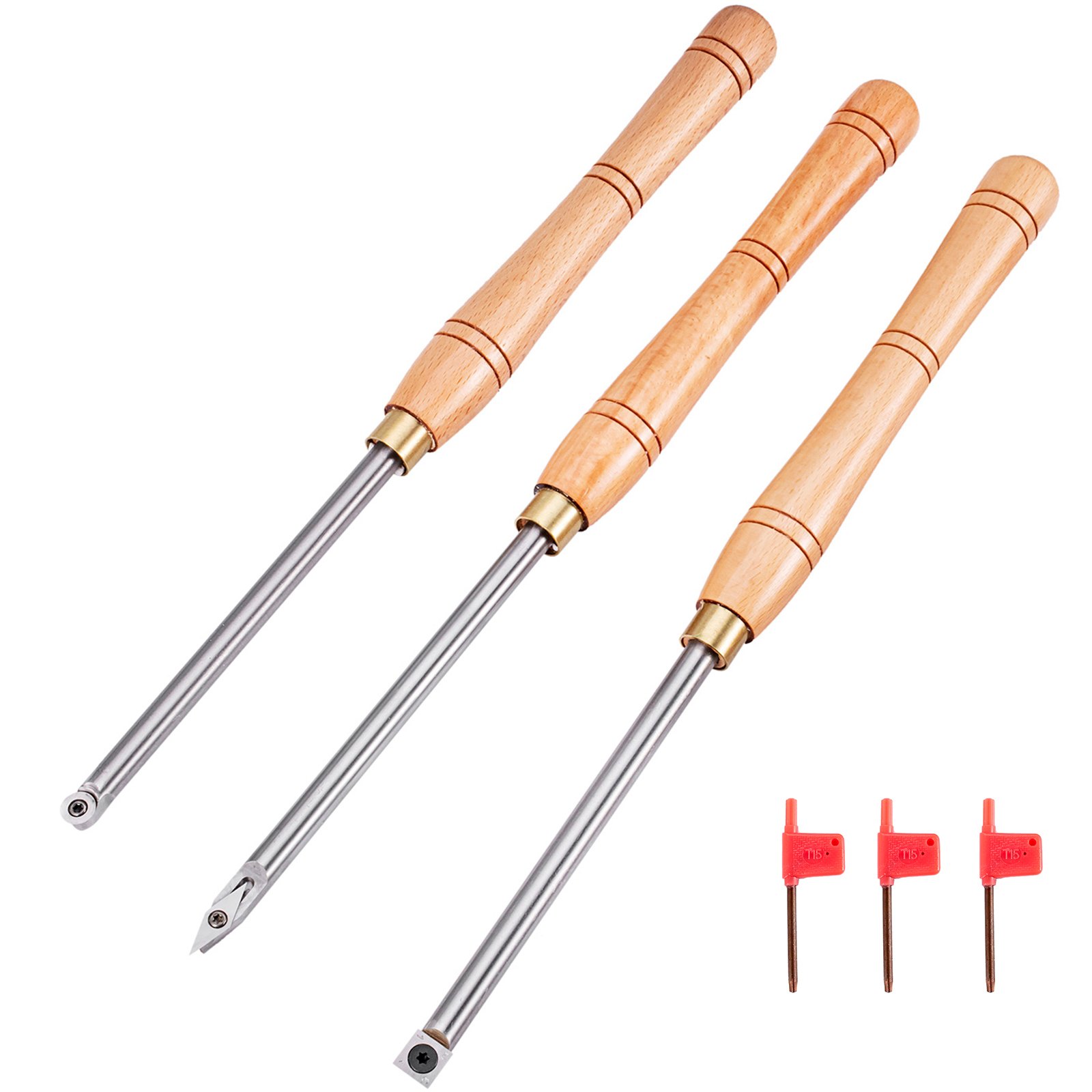 Gubias Para Tallar Madera 3 Pcs Manija De Madera De Haya, Cinceles De Torneado