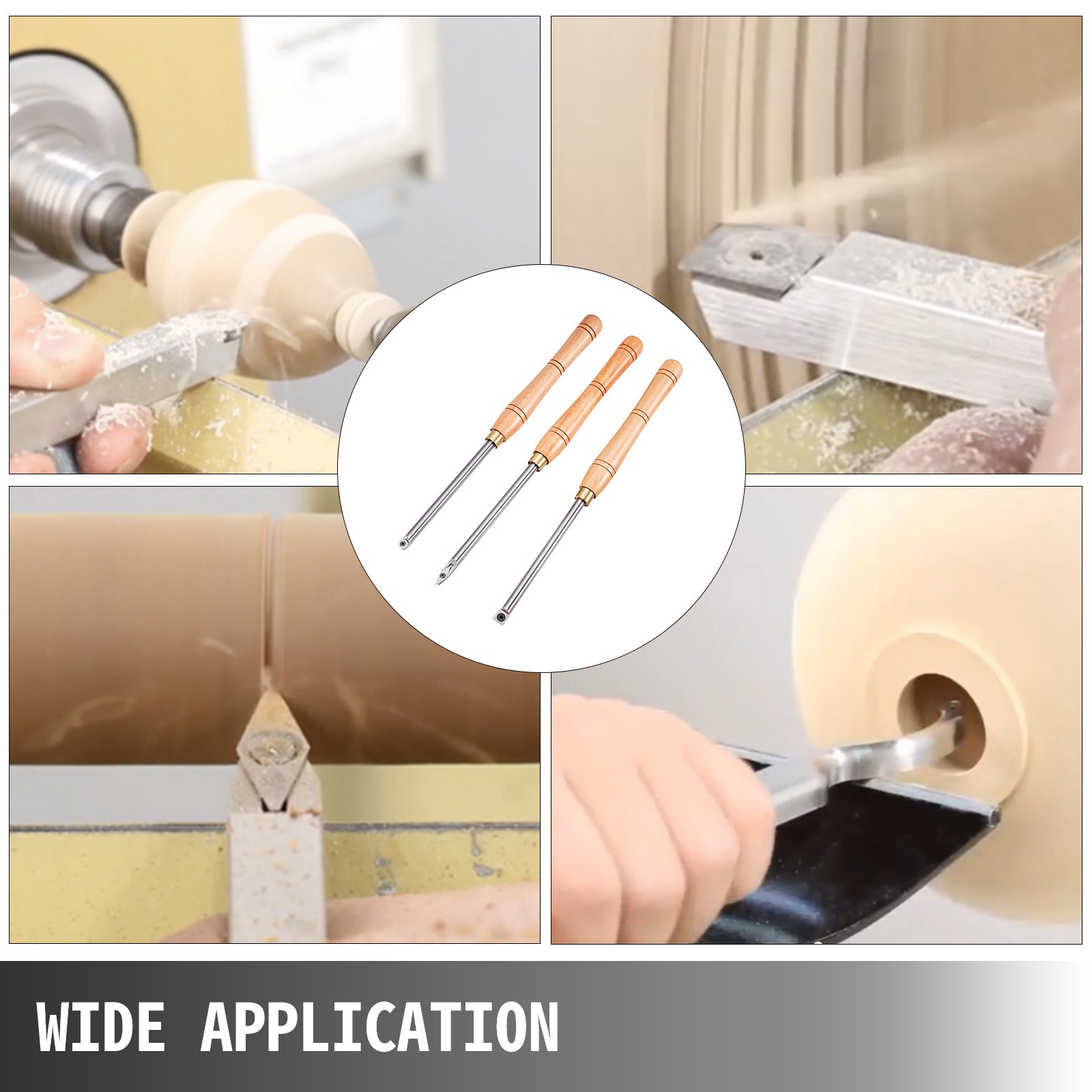 Gubias Para Tallar Madera 3 Pcs Manija De Madera De Haya, Cinceles De Torneado