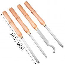 VEVOR Herramientas de Torneado de Madera para Torno de Carburo, 4 pcs Reemplazables, Formones para Madera, Herramientas de Torno de Carburo, Herramientas de Torno para Aficionados a la Artesanía