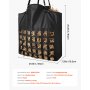 VEVOR Bolsa de Heno para Caballos, 55 x 18,5 x 64 cm, Agujeros 46 x 46 mm, Fabricada en Nailon, con Revestimiento Impermeable de PVC, Correas de Suspensión Ajustables y Ganchos Metálicos, Negro