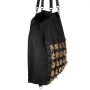 VEVOR Bolsa de Heno para Caballos, 55 x 18,5 x 64 cm, Agujeros 46 x 46 mm, Fabricada en Nailon, con Revestimiento Impermeable de PVC, Correas de Suspensión Ajustables y Ganchos Metálicos, Negro