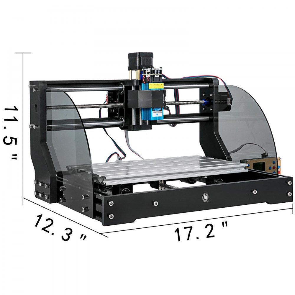 VEVOR CNC 3018 Pro Router CNC 5,5W Láser, 3 Ejes, Control GRBL, Máquina de Grabado Láser, Fresadoras para Madera 300 × 180 × 45 mm, para Tallado Fresado Plástico, Acrílico, PVC, Madera