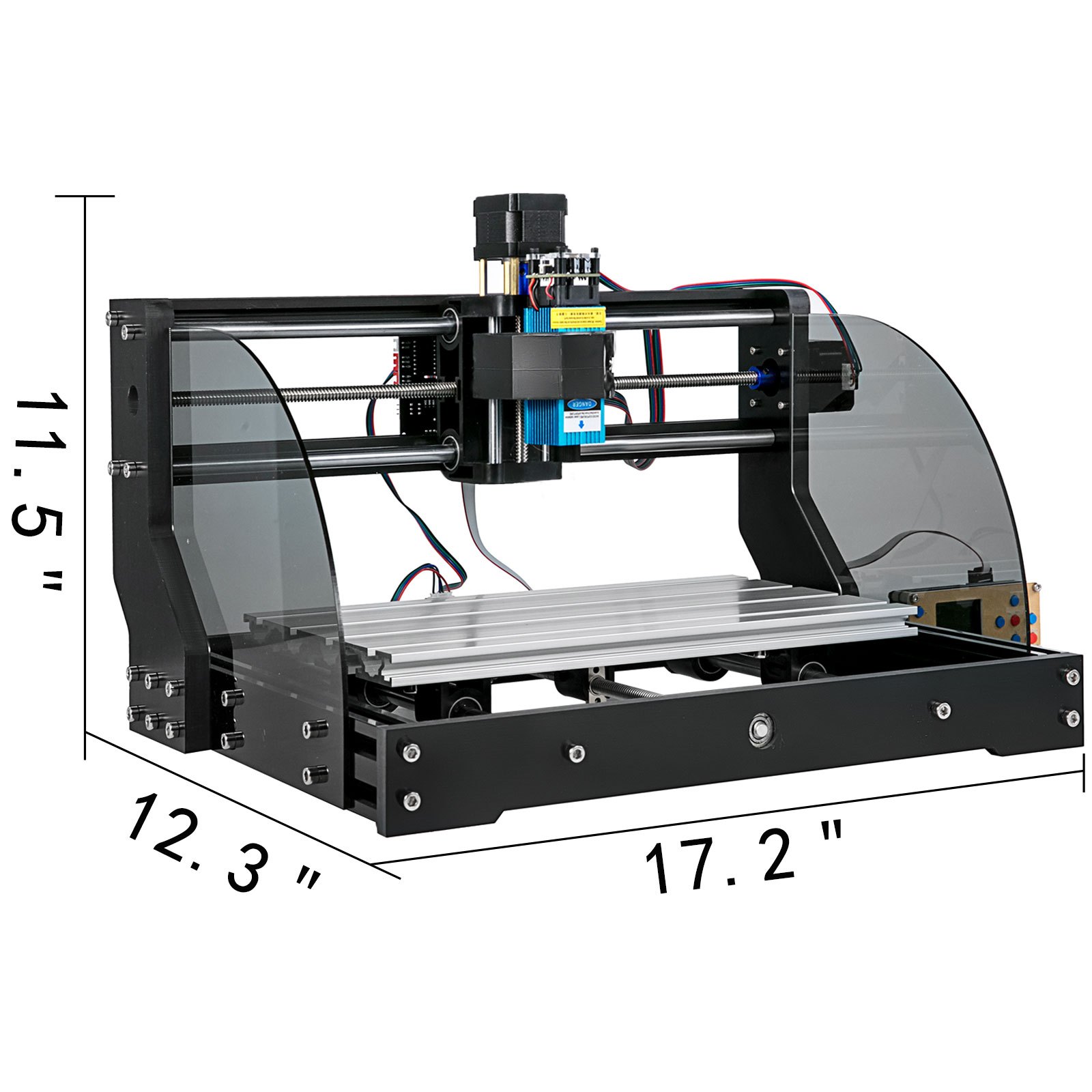 VEVOR CNC 3018 Pro Router CNC 5,5W Láser, 3 Ejes, Control GRBL, Máquina de Grabado Láser, Fresadoras para Madera 300 × 180 × 45 mm, para Tallado Fresado Plástico, Acrílico, PVC, Madera