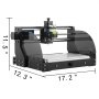 VEVOR CNC 3018 Pro Router CNC 500MW Láser 3 Ejes, Control GRBL, Máquina de Grabado Láser 300×180×45mm, Fresadoras para Madera para Tallado Fresado de Plástico, Acrílico, PVC, Madera